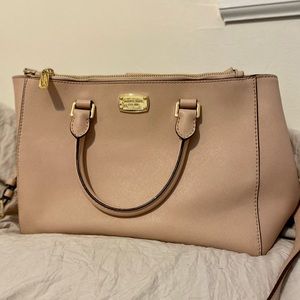 Michael Kors Kellen Medium Satchel Light Pink Leather Shoulder Bag